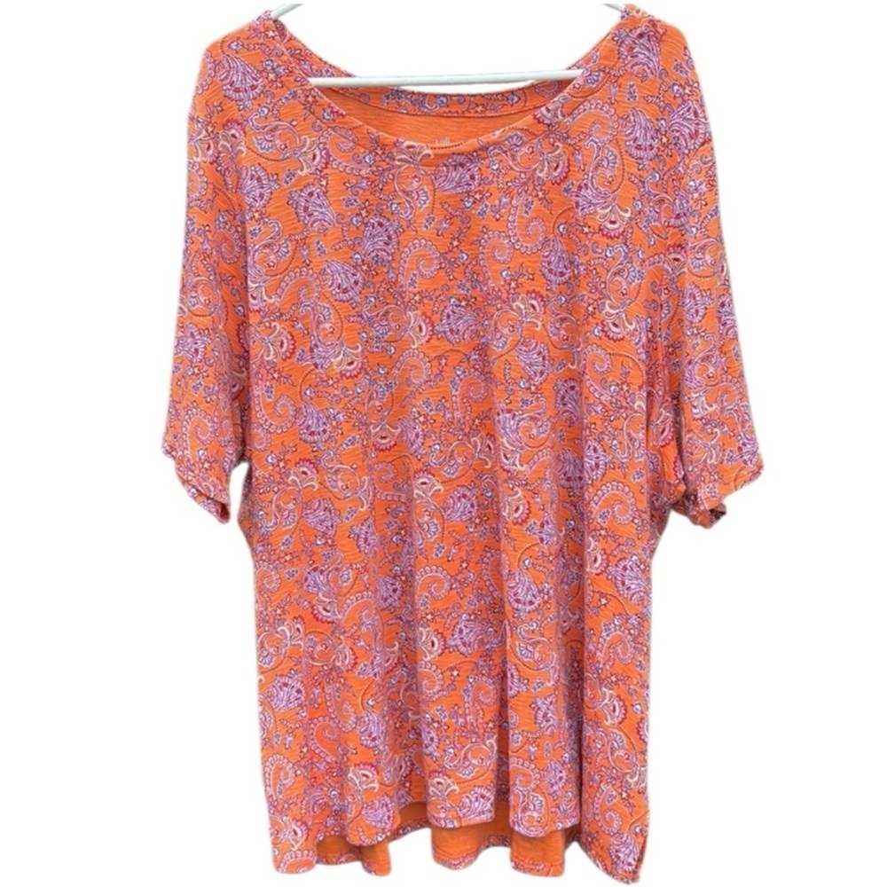 Like New J. Jill Pima Slub Tee Paisley
Size 4X